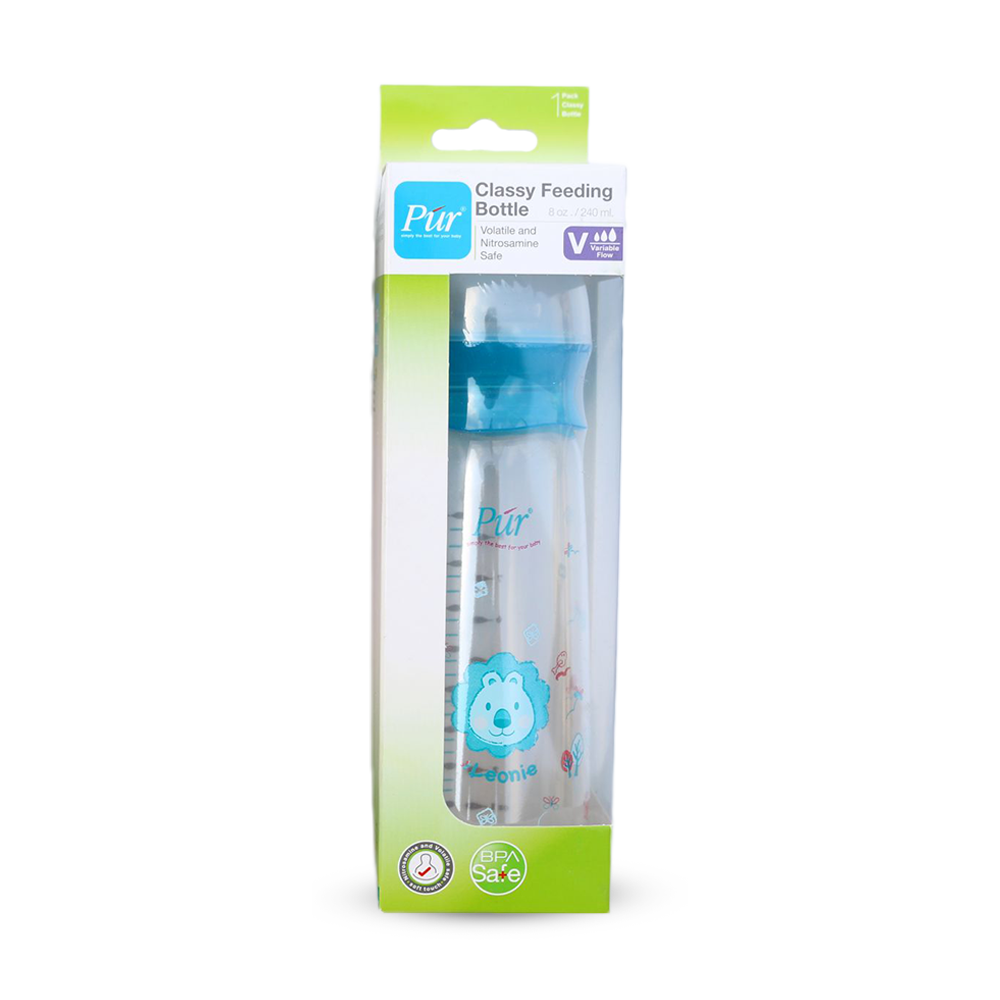 Pur Plastic Feeding Bottle - 300ml - Blue - 1103