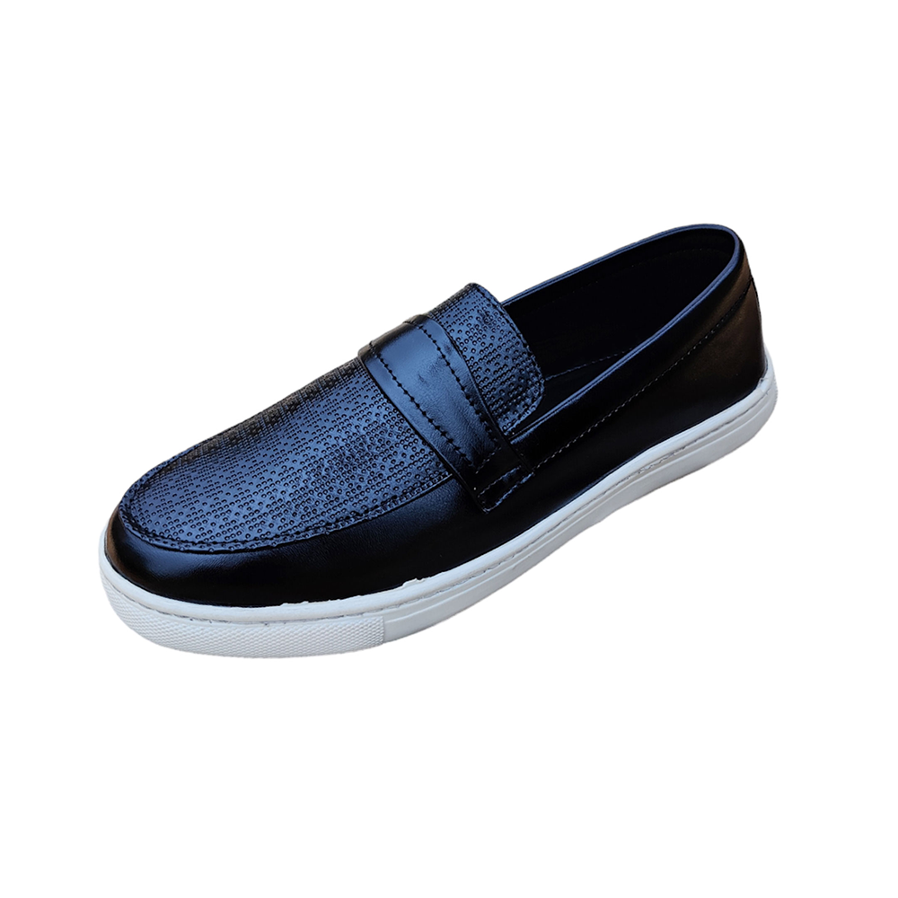 PU Leather Casual Shoe For Men - Black - C2