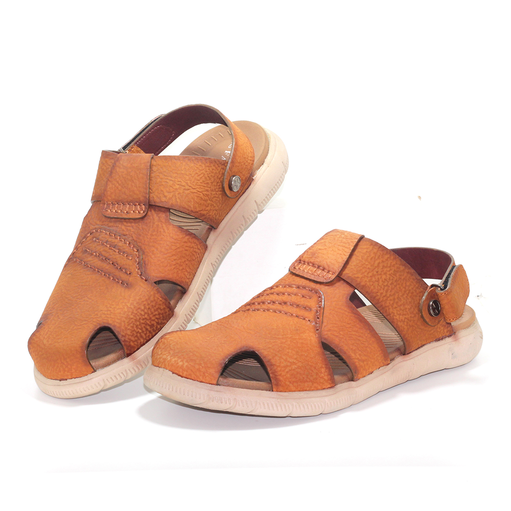 Leather Sandal Shoe For Men -	Brown	MS 502