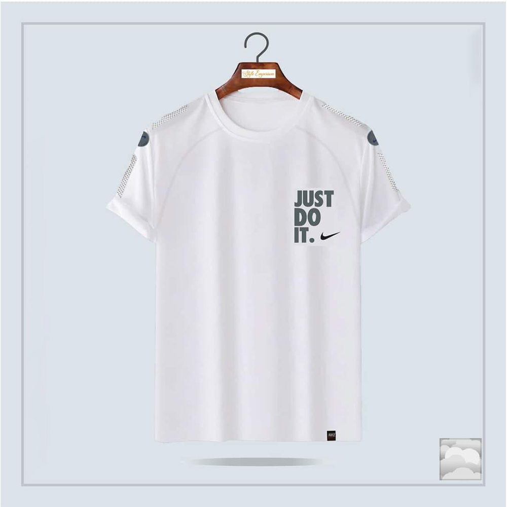 Cotton Half Sleeve T-Shirt For Men - White - OP185