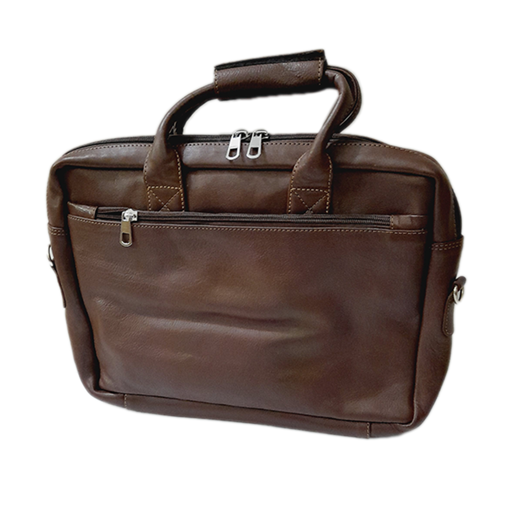 Tesscot Leather Laptop Bag For Men - Brown - T-SS0923-BAG-LBRW0302-2