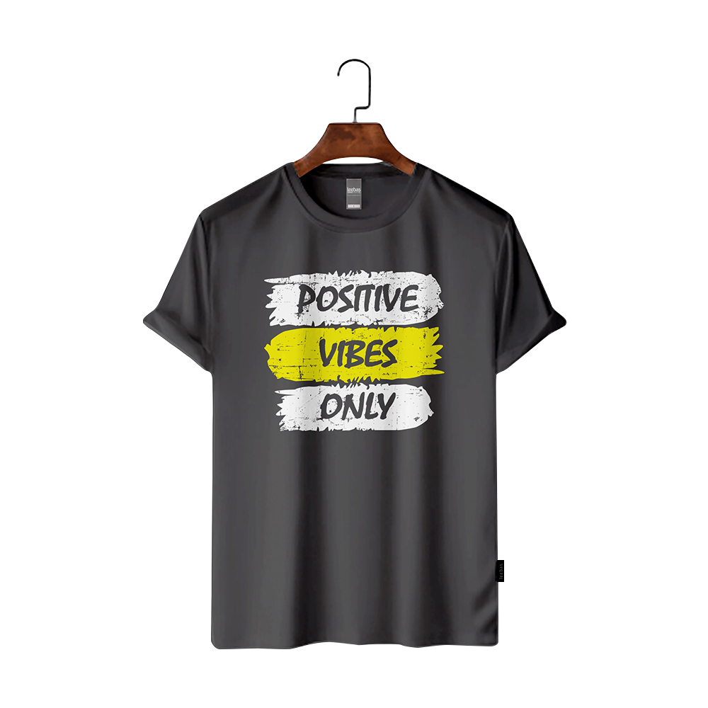 Maxan Cotton Half Sleeve T-Shirt For Men - Positive Vibes