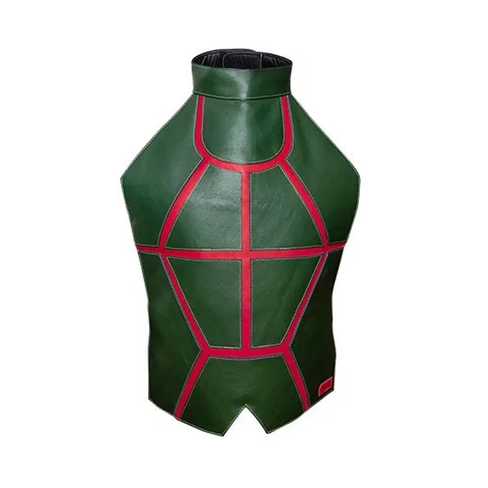 Leather Chest Guard For Men - CG -04 - Green