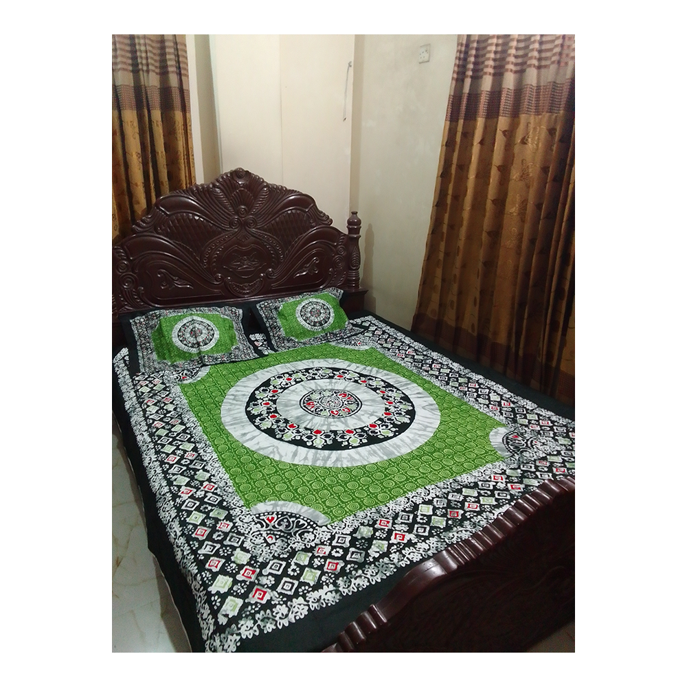 Twill Cotton King Size Double Bed Sheet - Multicolor - BT-09