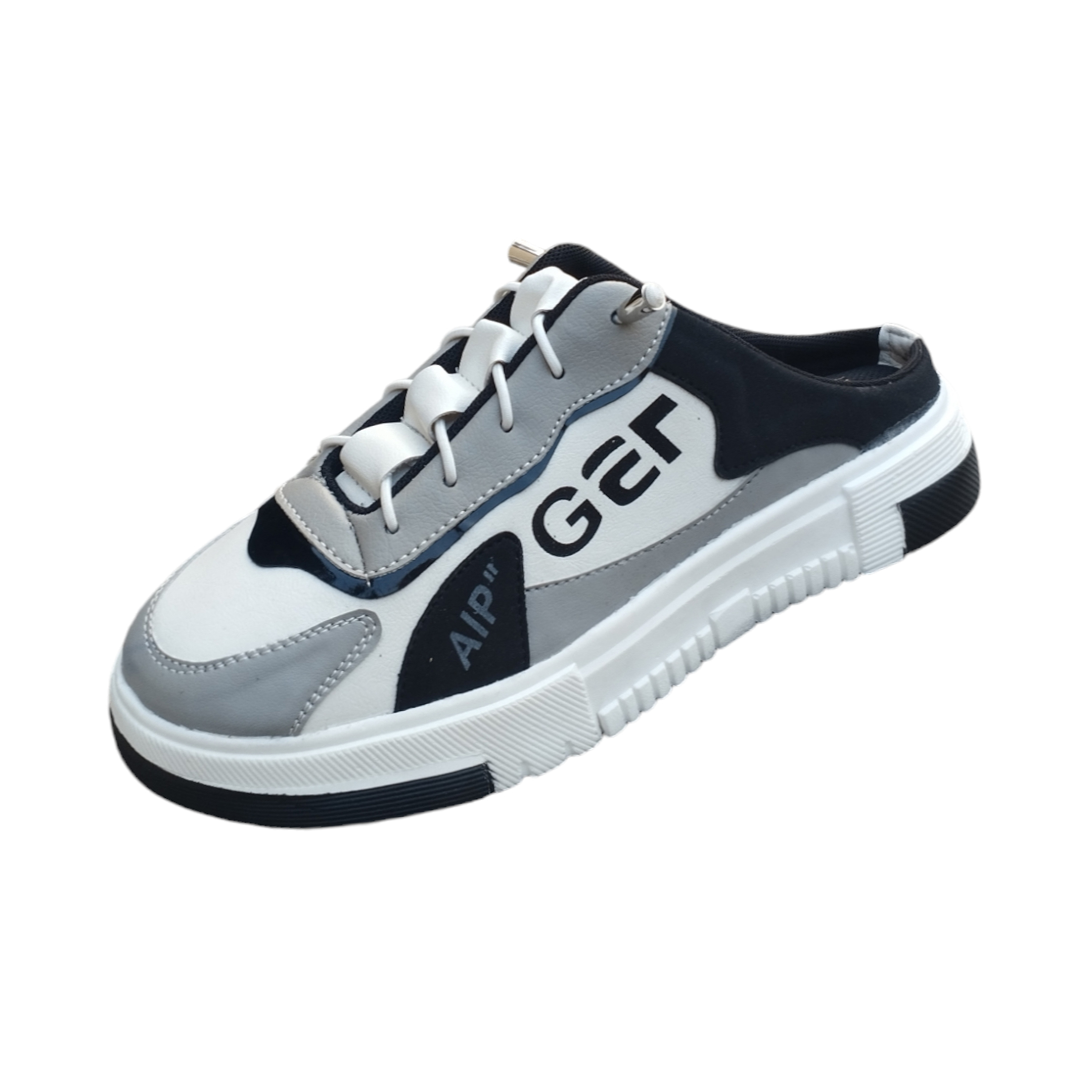 Sport Pu Leather Half Sneakers  For Men - Black - BH