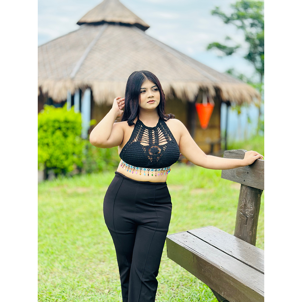 Trendy Top - Black (Free Size) - TT3