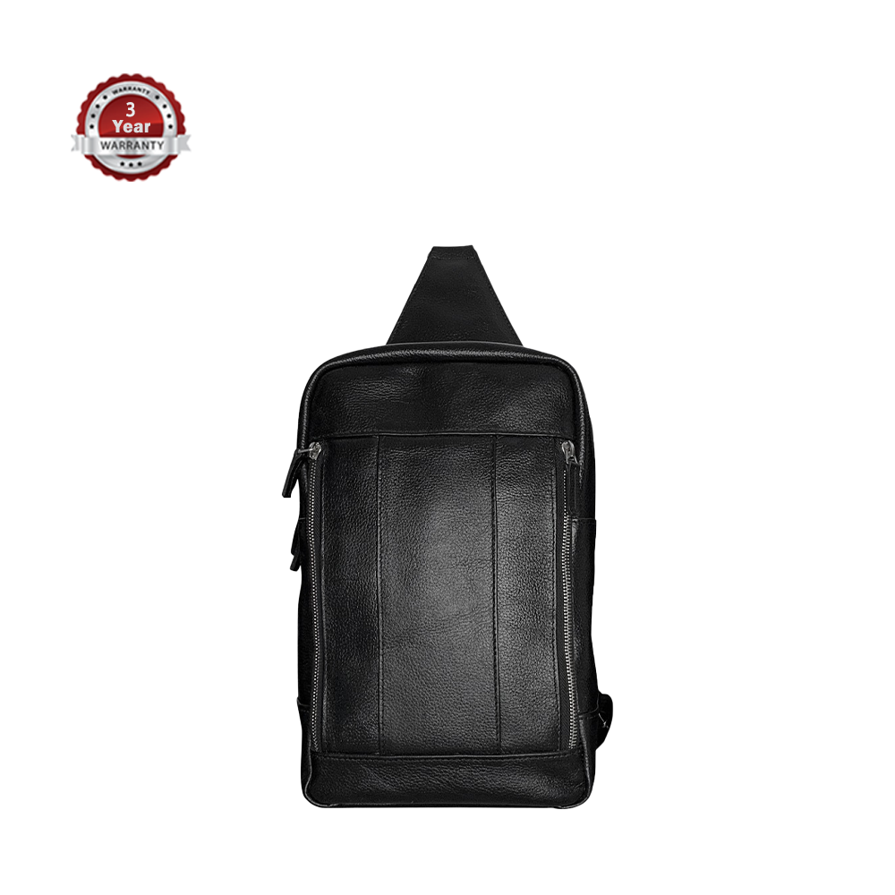 Leather Crossbody Bag For Men - CB -1002 - Black