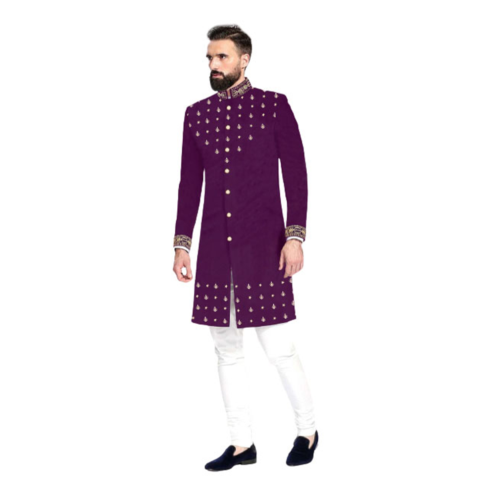 Exclusive Cotton Sherwani Panjabi For Men - Purple - PS-09