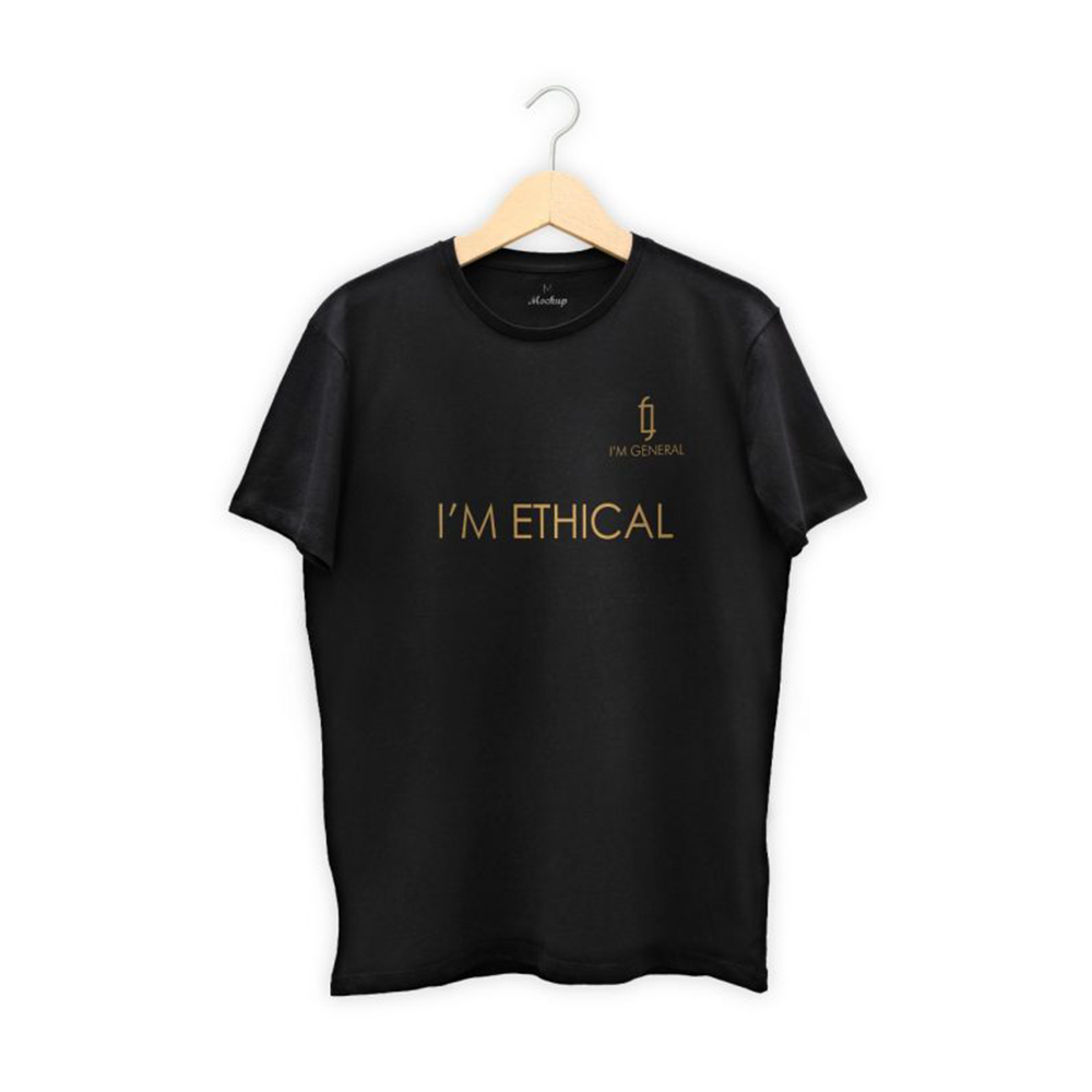 Fiona Cotton Half Sleeve IM Ethical T-Shirt For Men - Black