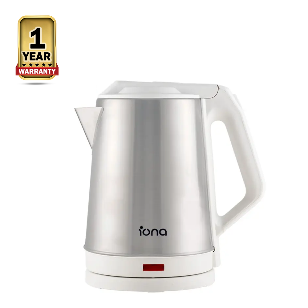 Iona GLK1806 Cordless Electric Kettle - Silver