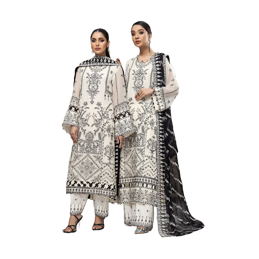 Pakistani Designed Gorgeous Party Wear - SK -288 - White