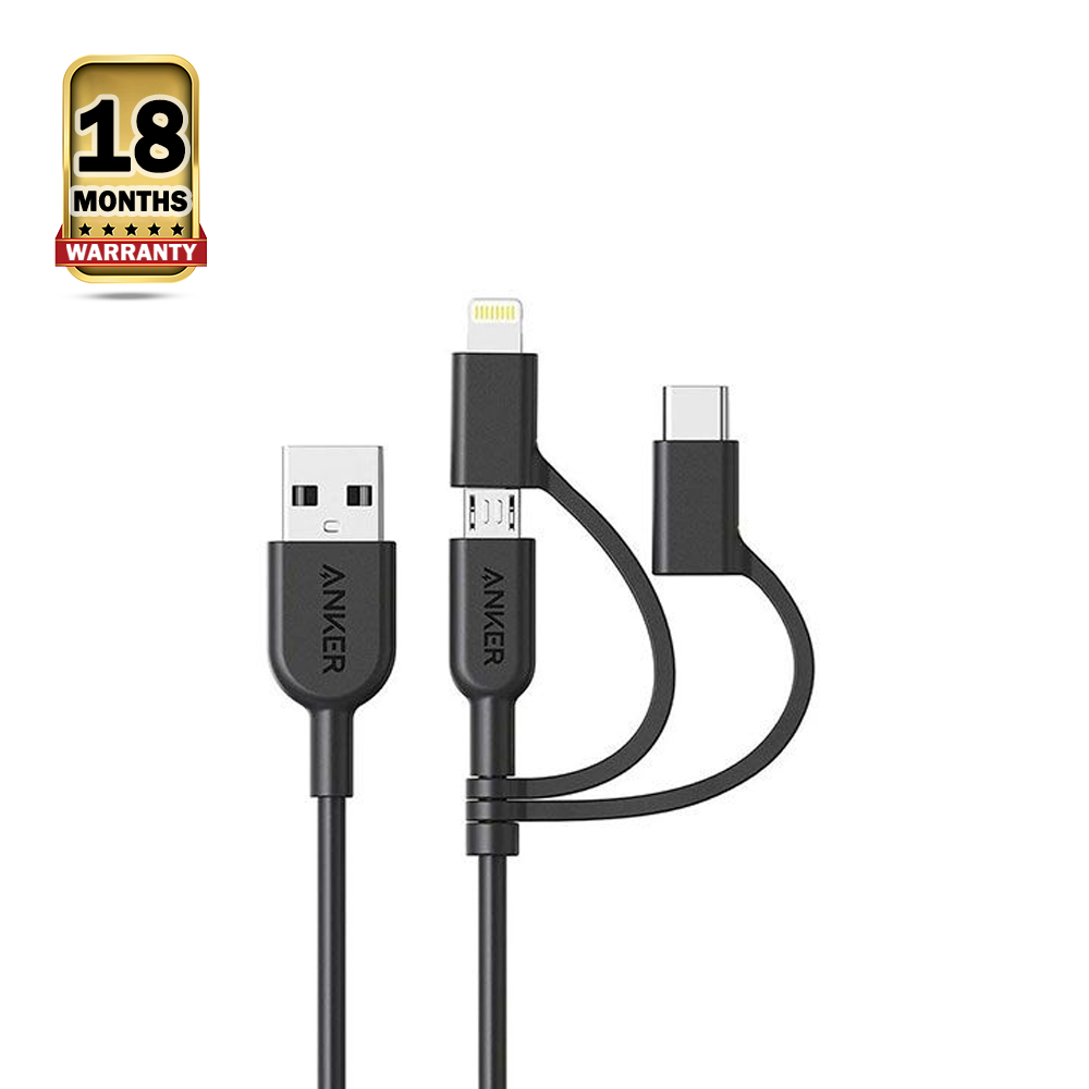 Anker PowerLine II 3-in-1 Cable - 3ft - Black