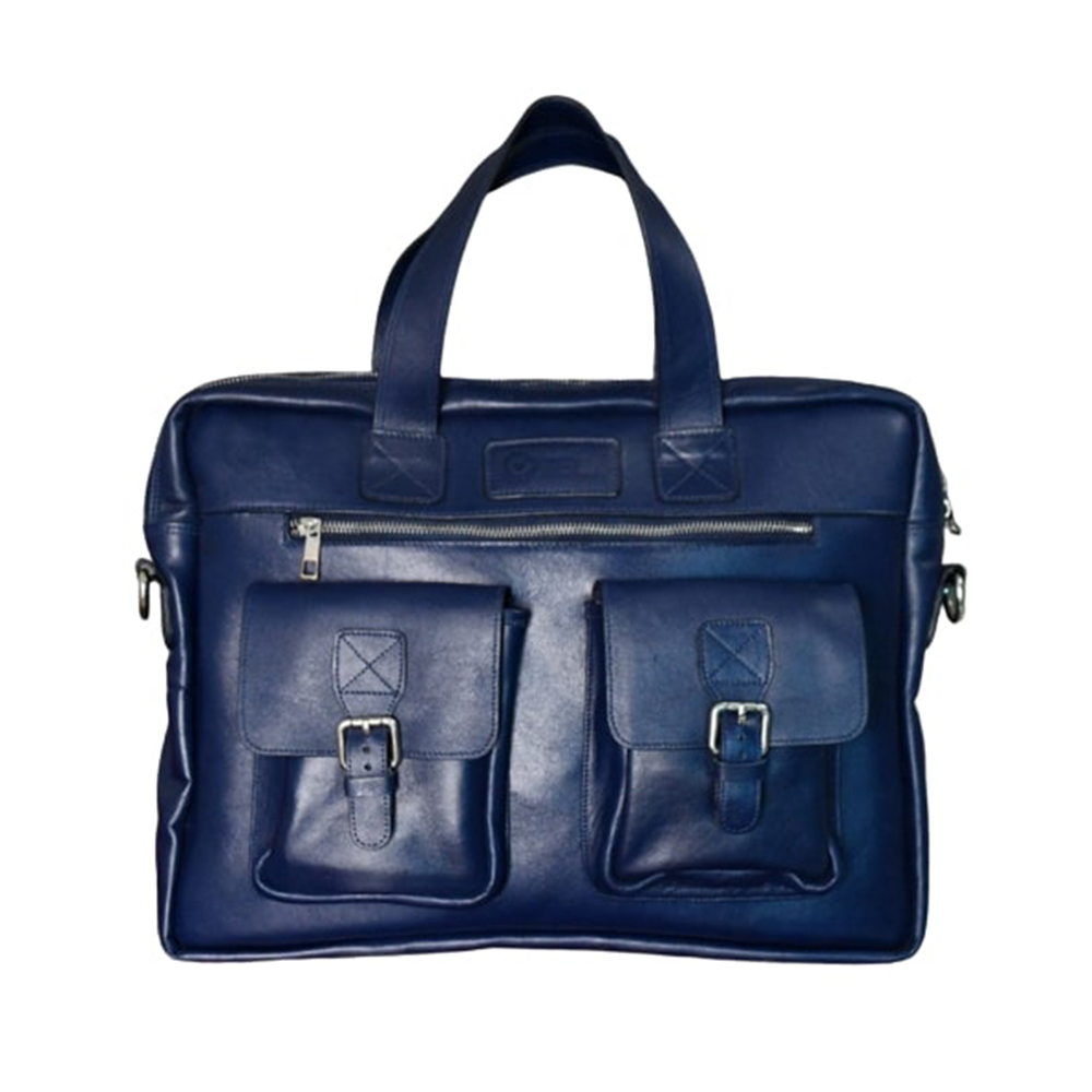 Loretta Leather Office Bag For Men - LLB - 0096 - Blue