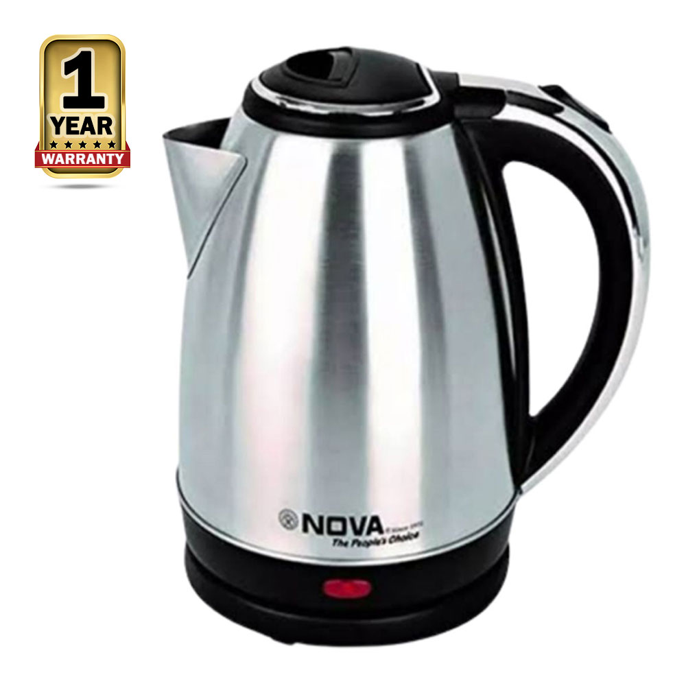 Nova Electric Kettle 2 Liter Silver and Black