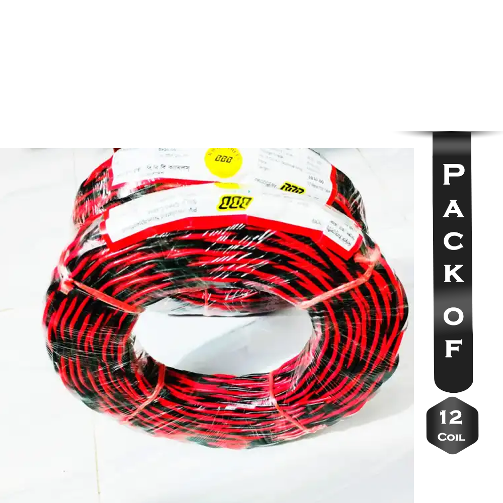 Pack of 12 Coil BBB Lotha Electric Wiring Cable - Black And Red