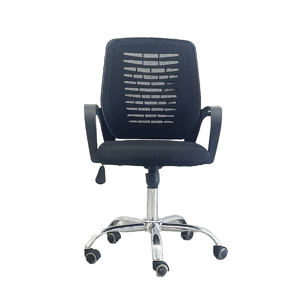 Fabric and Plastic Regular Executive Office Chair - Black