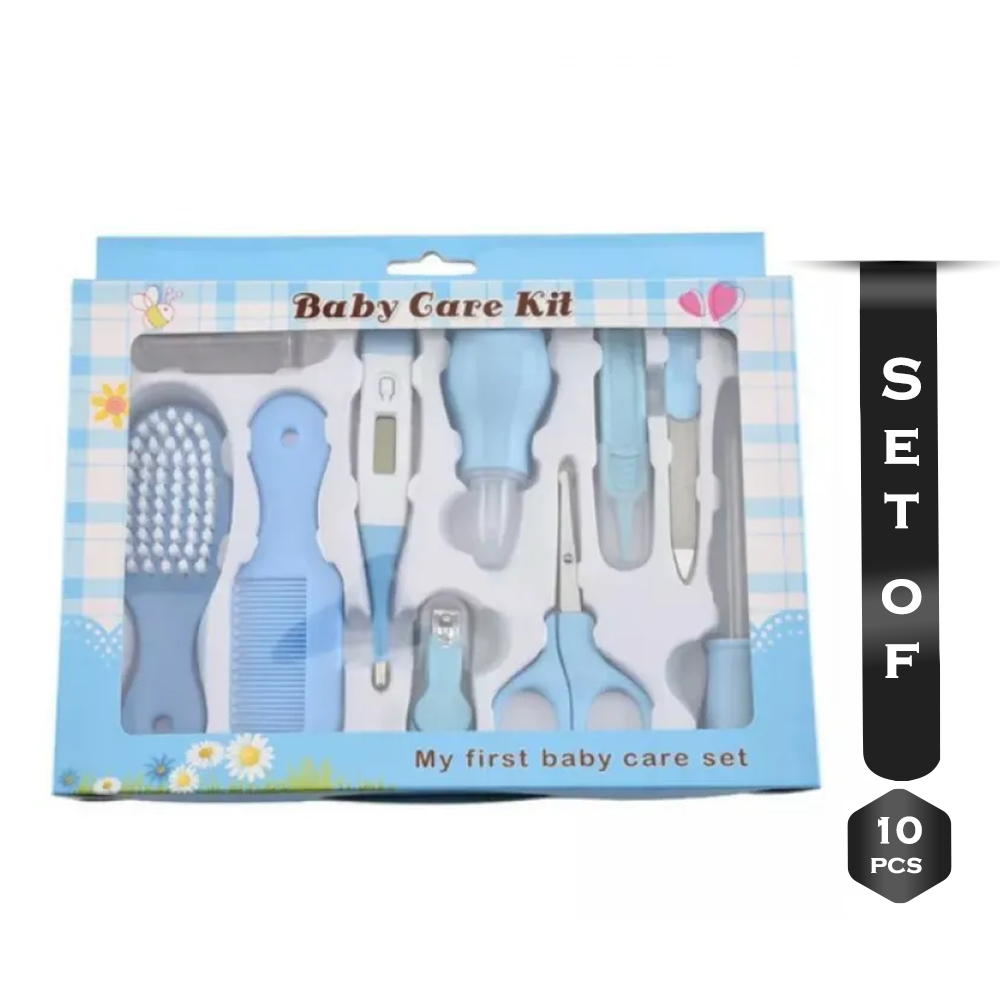 Set Of 10Pcs New Born Baby Kids Health Care Kit Set - Blue