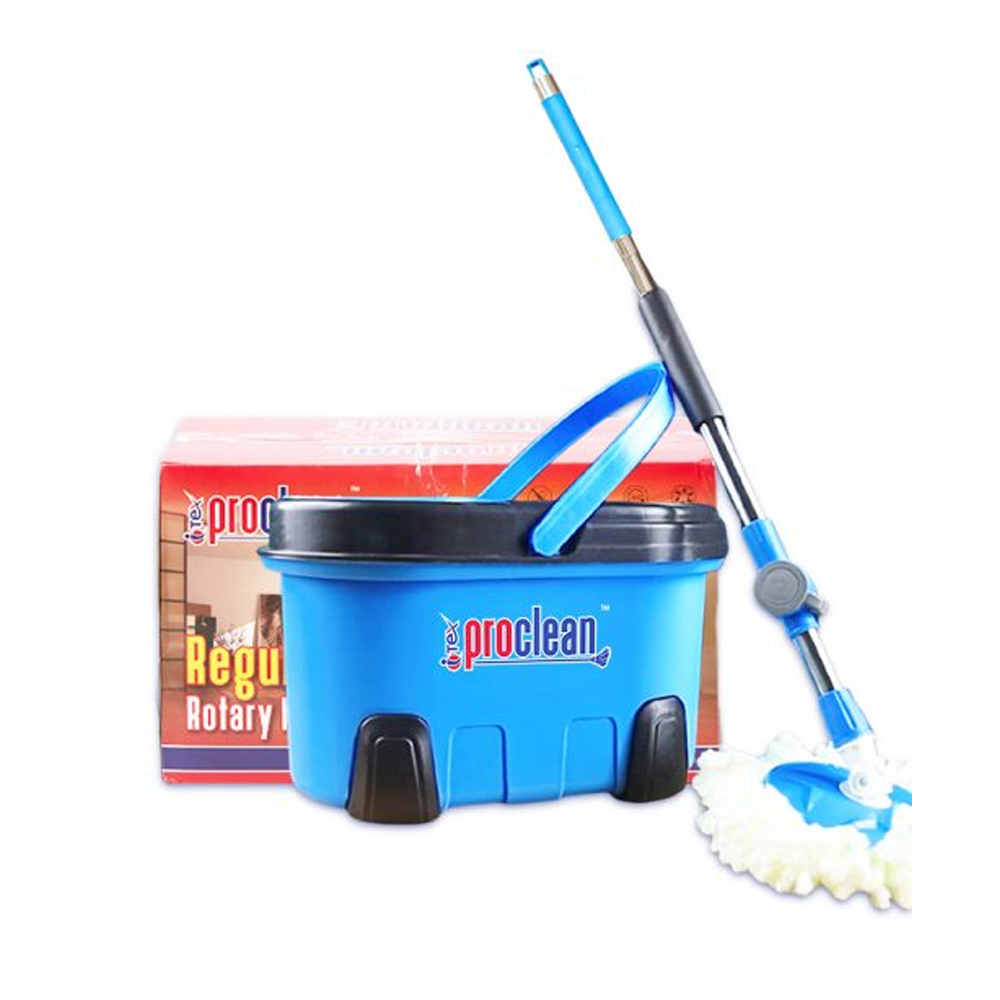 Microfiber 360 Degree Spin Mop With Bucket - Blue - RM-0032