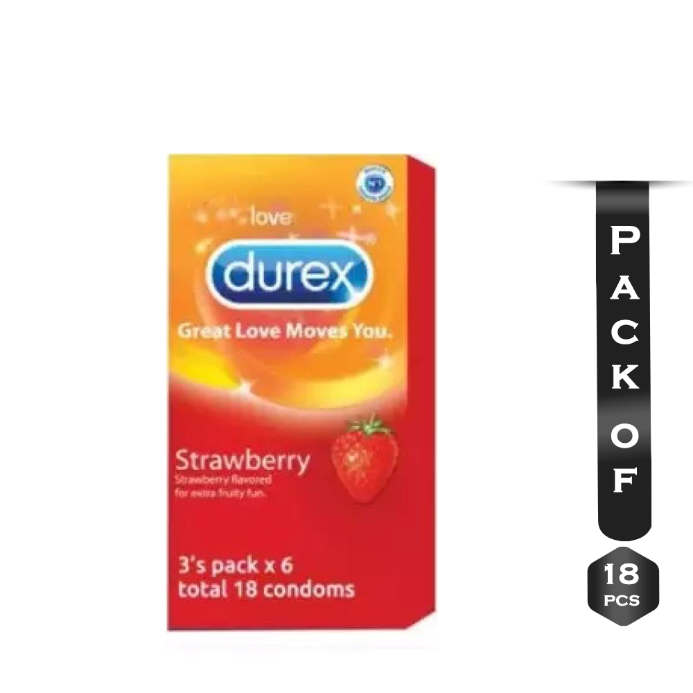 Durex Strawberry Condom Full Box - 18Pcs