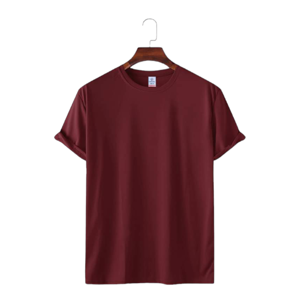 Cotton Half Sleeve T-Shirt for Men - Maroon - Ts5