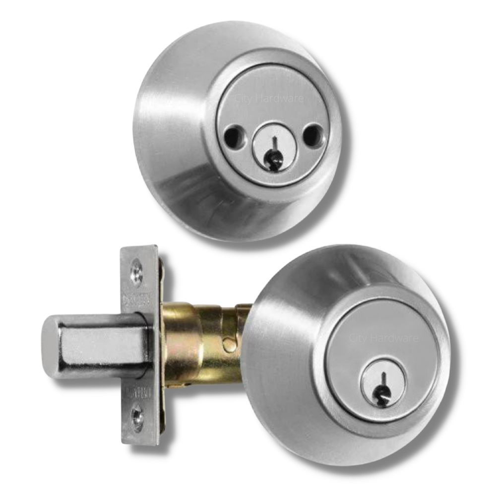 Stainless Steel Deadbolt Both Side Key Door Lock - Silver
