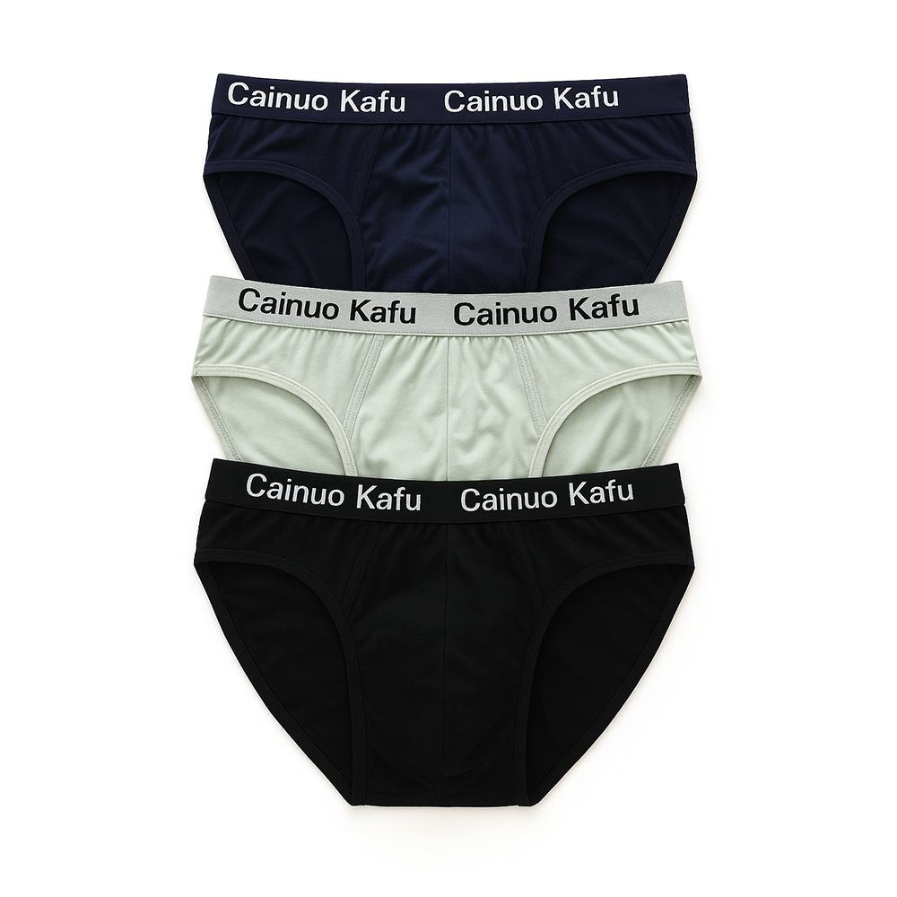 Combo of Cainuo Kafu Men's U-Pouch Breathable & Quick-Dry Briefs Underwear – 3Pcs Pack