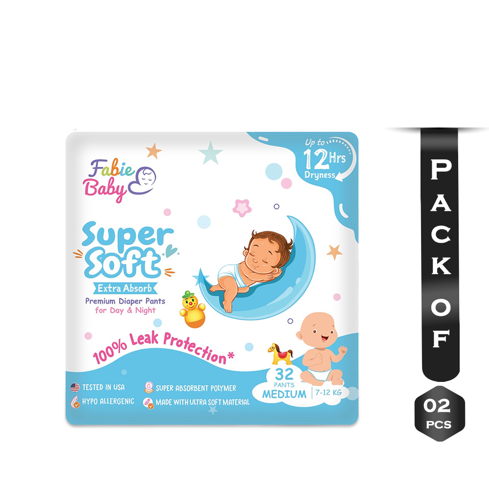 Pack Of 2 Fabie Baby Super Soft Extra Absorb Premium Diaper Pants ...