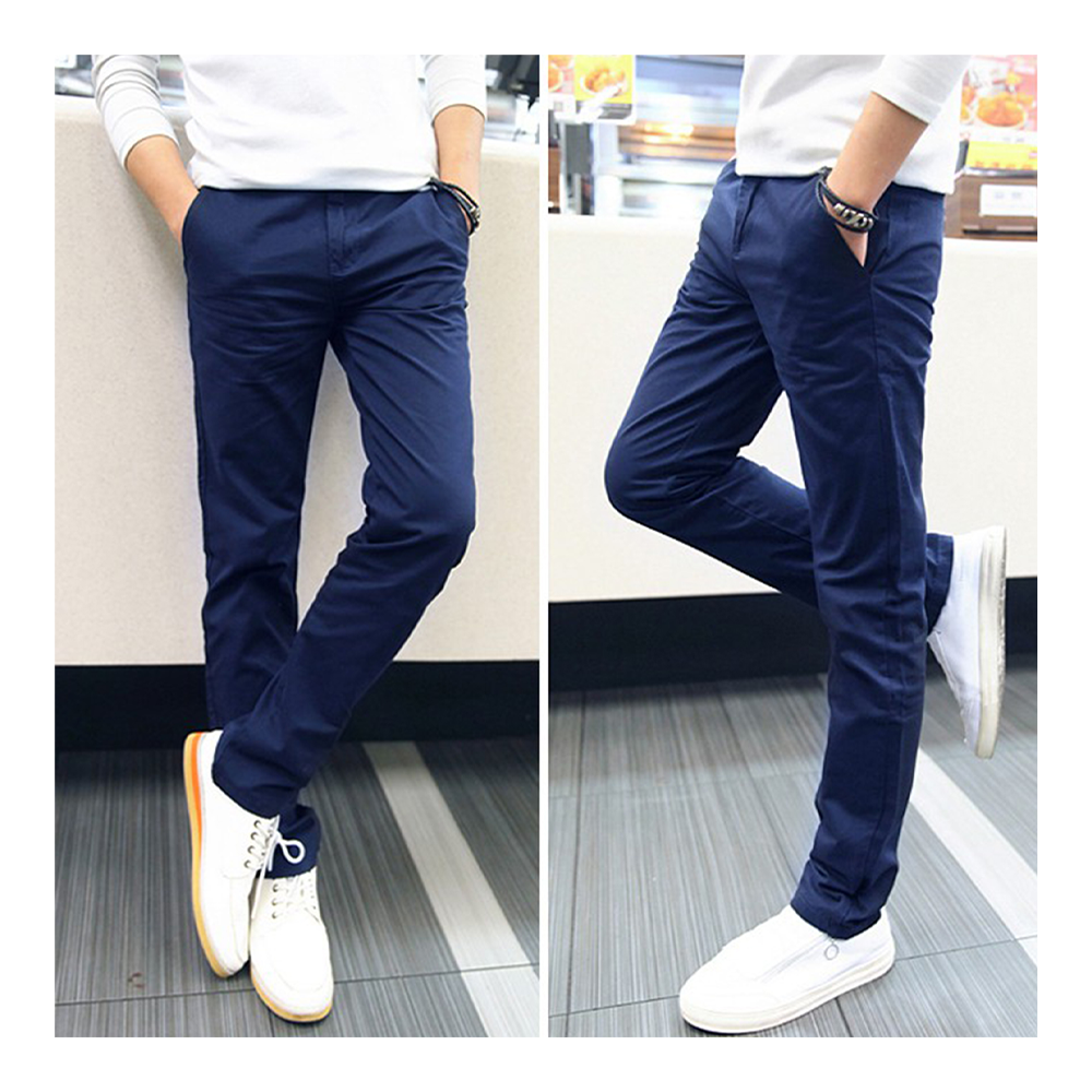 Cotton Chinos Gabardine Pant For Men - Royal Blue - NZ-3123