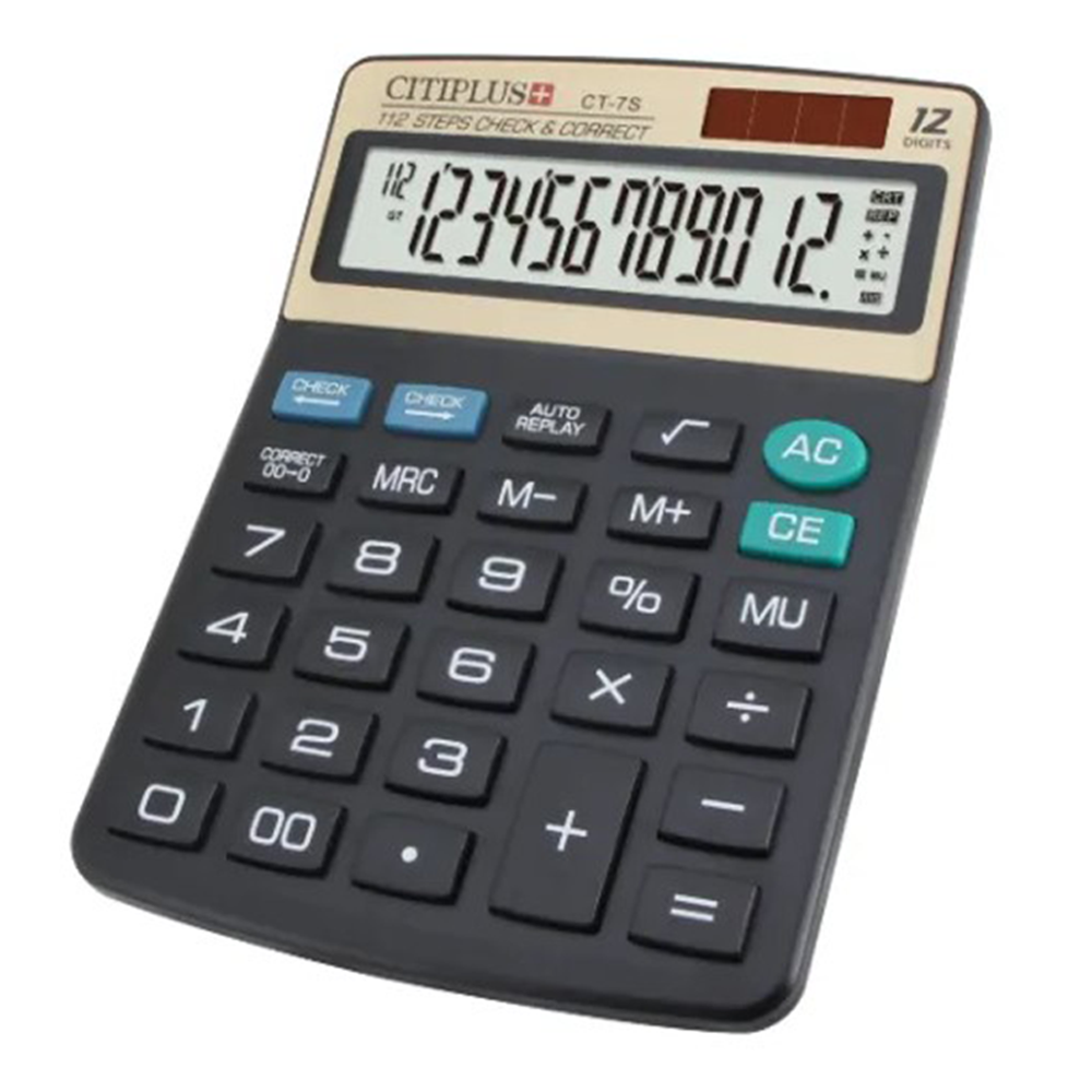 Citiplus SDC-3612 Calculator - 12 Digits - Black