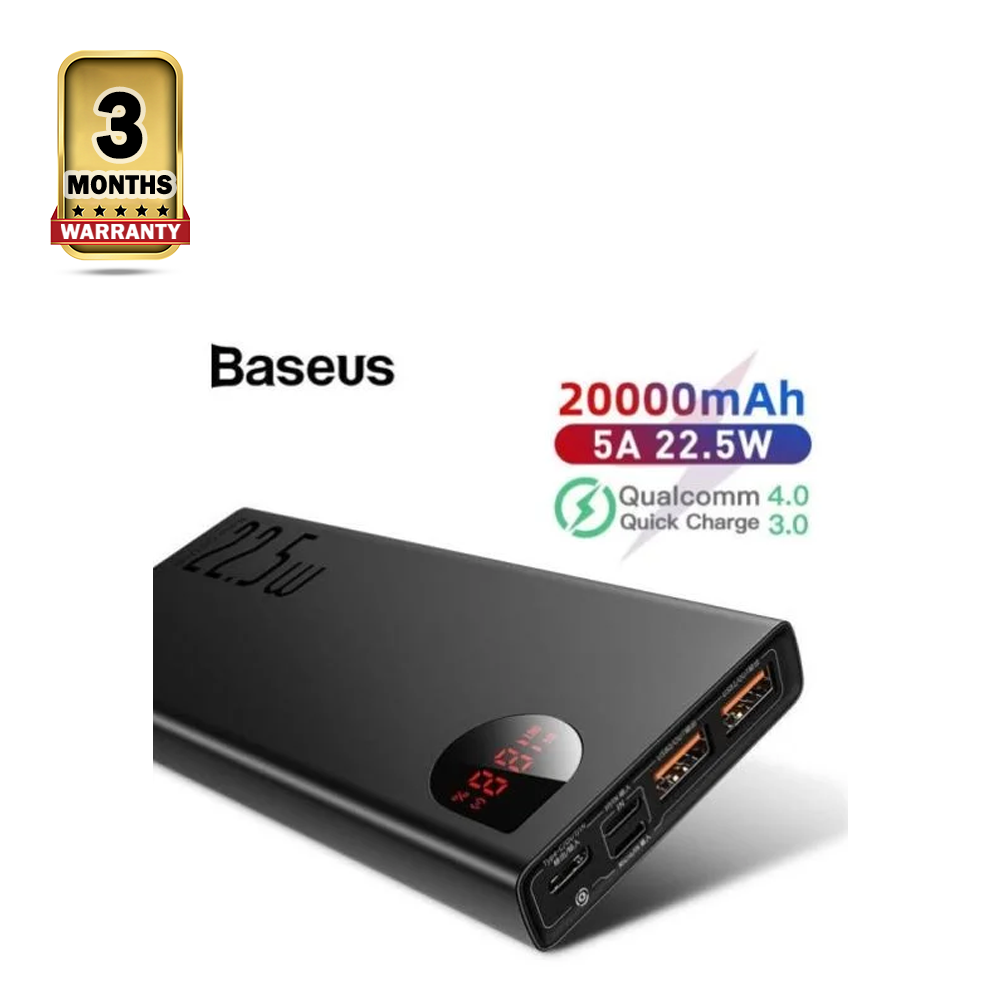 Baseus Adaman 22.5w Power Bank - 20000Mah - Black