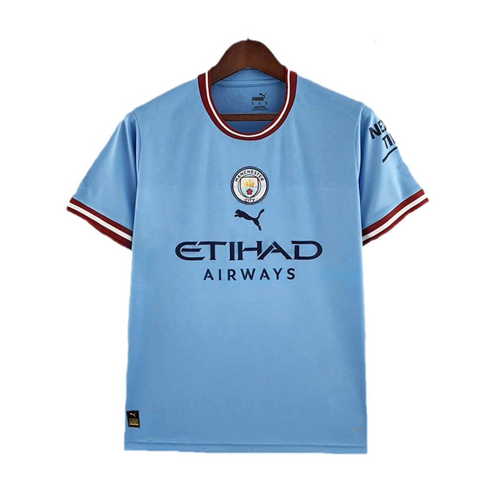 Manchester City Mesh Cotton Short Sleeve Home Jersey For Unisex - Sky Blue - City H1