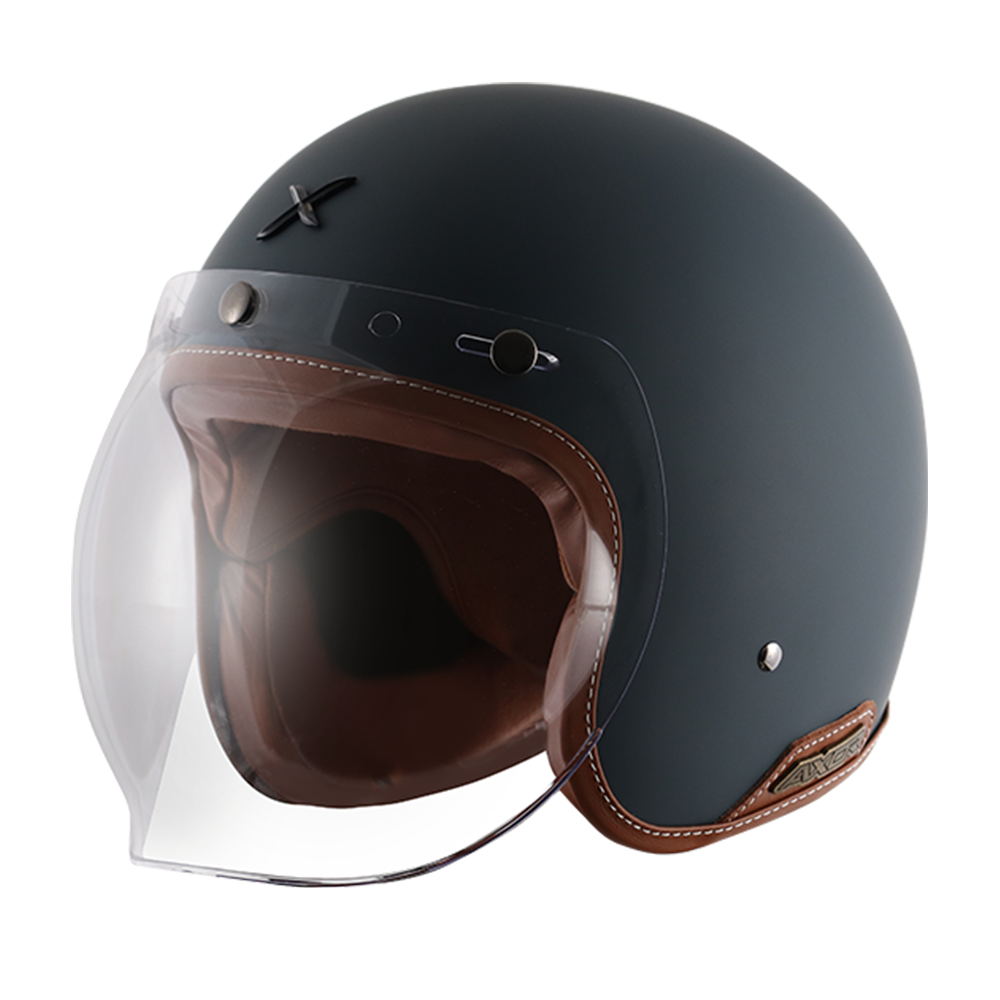 Axor Jet Retro Half Face Bike Helmet - L Size - Matt Black