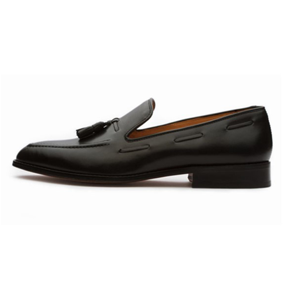 Leather Tassel Loafer For Men Black 103027