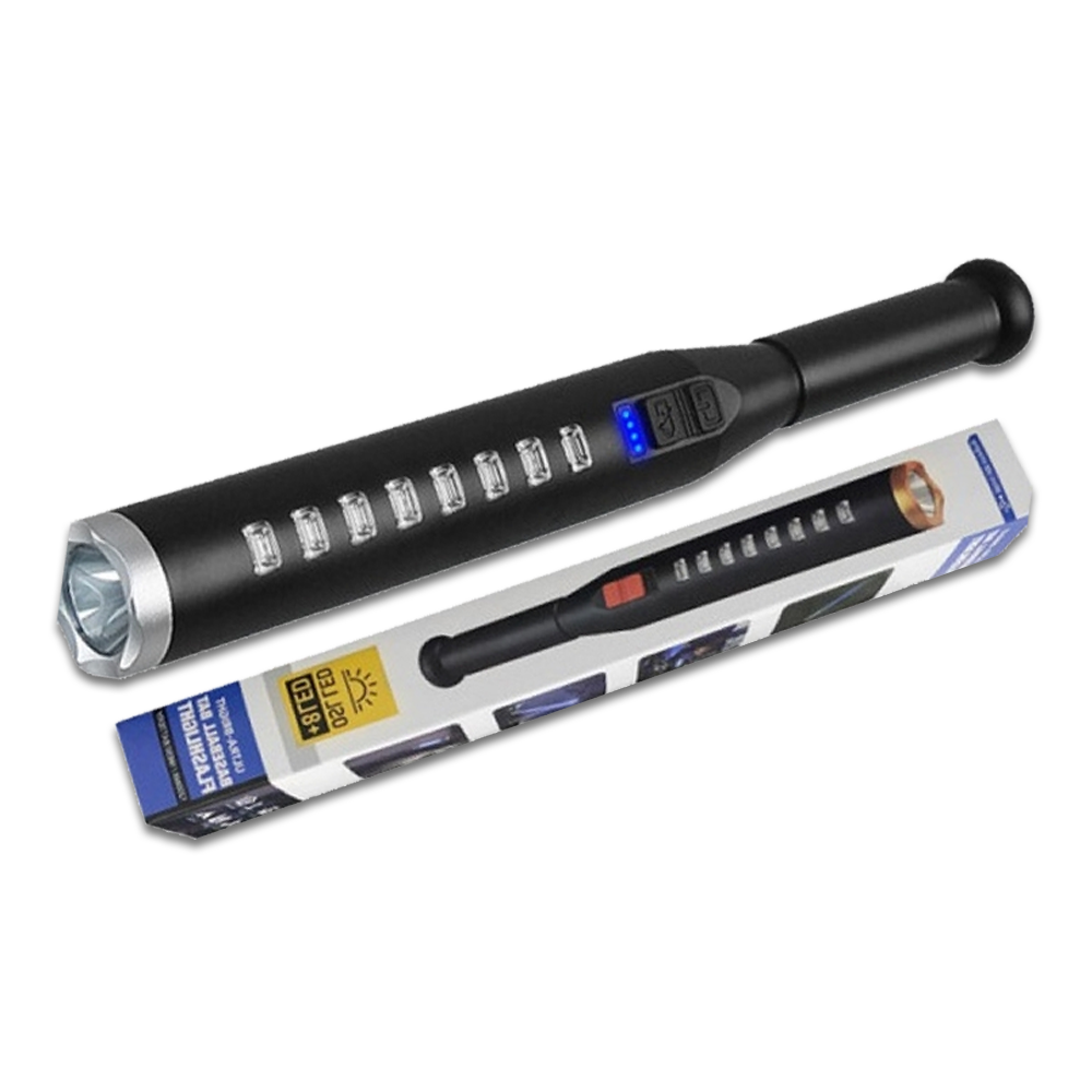 Baseball Bat Rechargeable LED Flashlight - Black