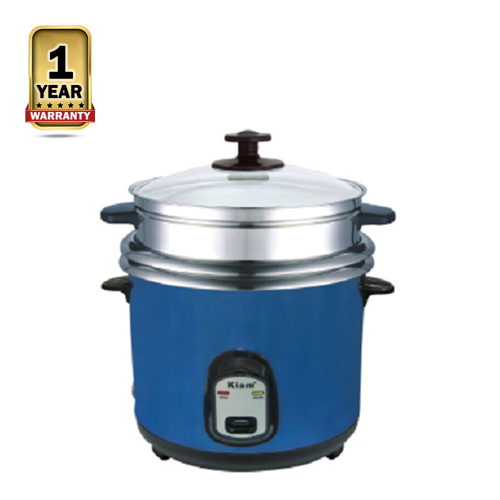 Kiam SJBS-8702 Steel Straight Rice cooker - 700W - 1.8 Liter - Blue