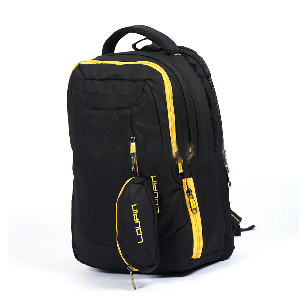 Dobby Nylon And Polyester WR Large Capacity Bag For Unisex - Black And Yellow - MS BAG 55