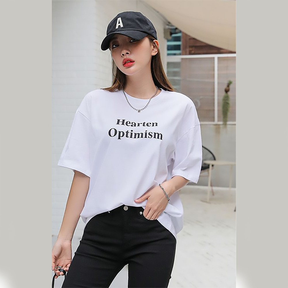 Cotton Half Sleeve T-Shirt for Women - White