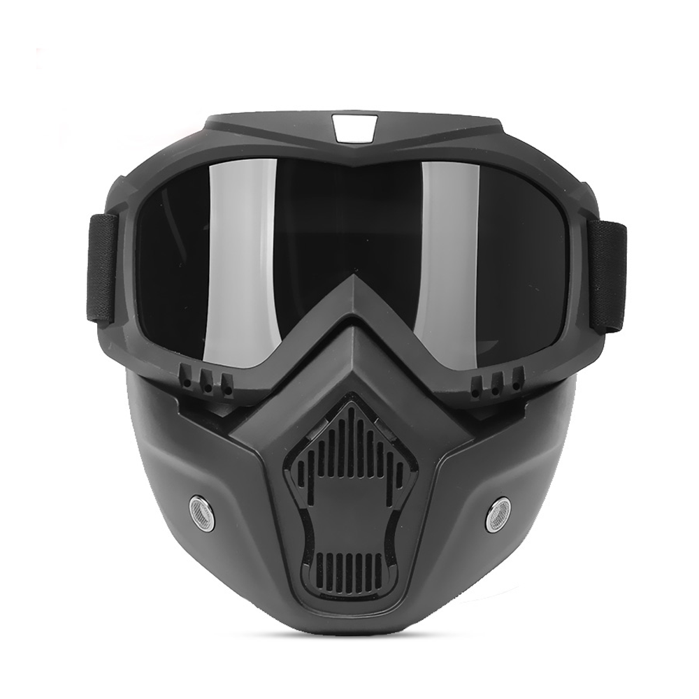 Safety Goggles Helmet Mask From Wind And Dust For Bikers - Black