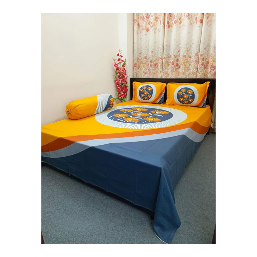 Cotton Bedsheet with Pillow Covers - king Size - 2502063