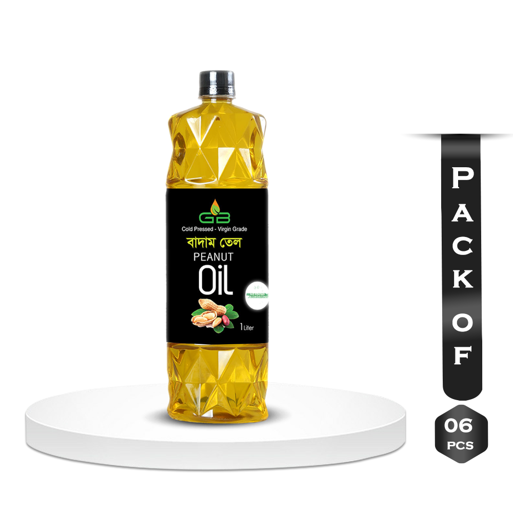 Pack of 6Pcs GB Cold Pressed Peanut Oil - 6*1 Litre