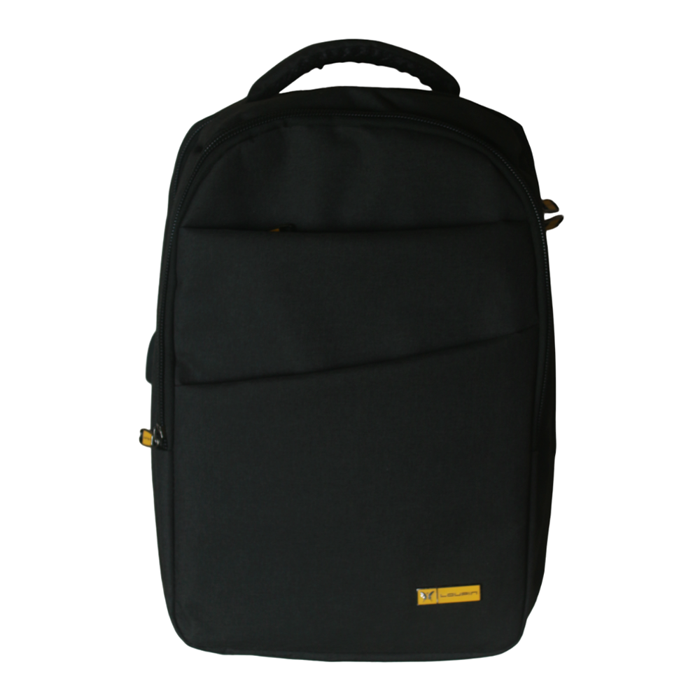 Lupin Multifunctional Satin Laptop Backpack - Black - LMLB