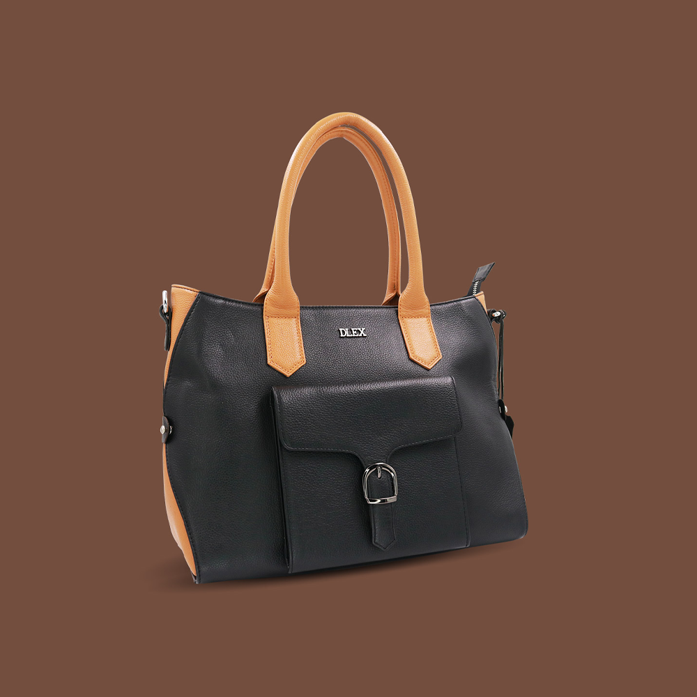 Leather Handbag For Women - Black - LB 62