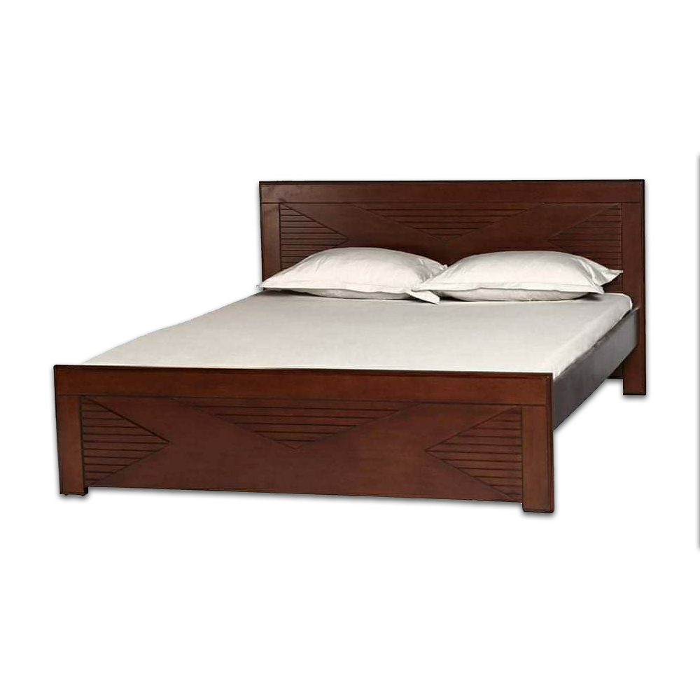 Malaysian Processed Wood Double Size Bed - 5'*7' Feet