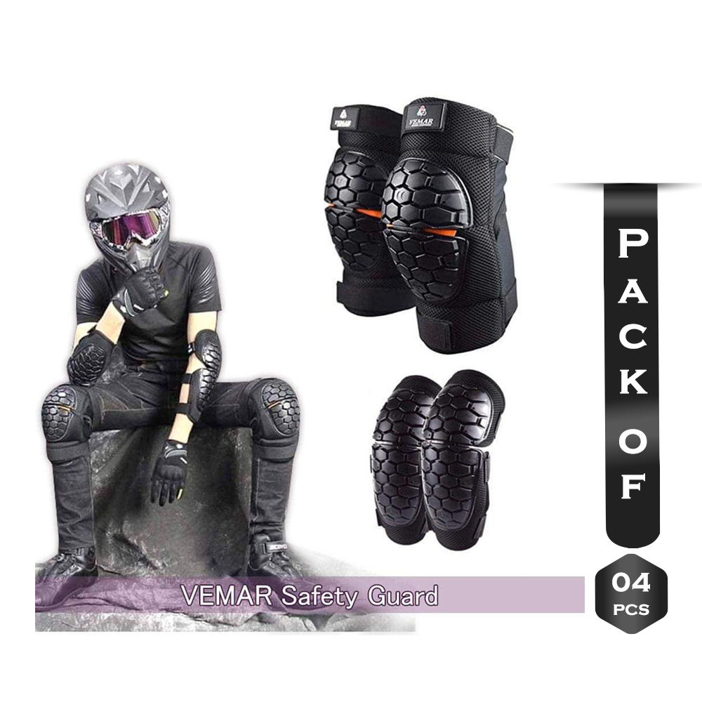 Vemar Set of 4Pcs Safety Guard For Bike Rider Black