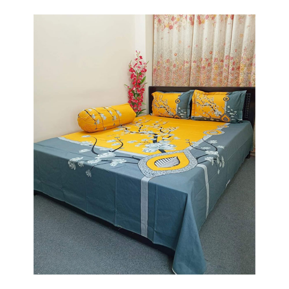 Cotton Bedsheet with Pillow Covers - king Size - 2502061