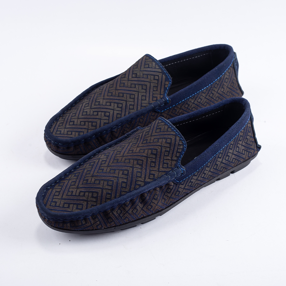 Reno Leather Loafer Shoes For Men - Blue - RL3072