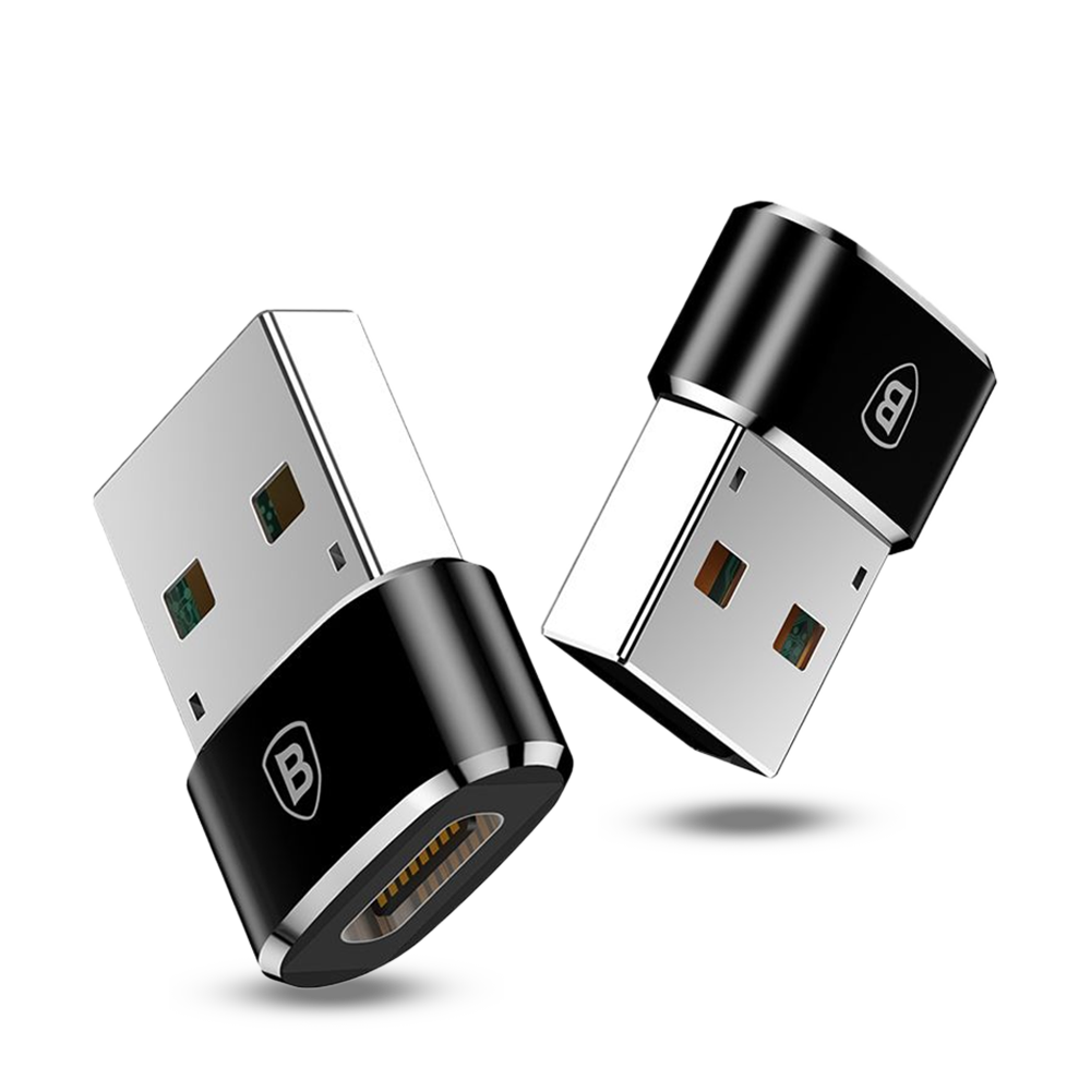 BASEUS CAAOTG-01 Micro USB Female To Type-C Male Adapter Converter - Black