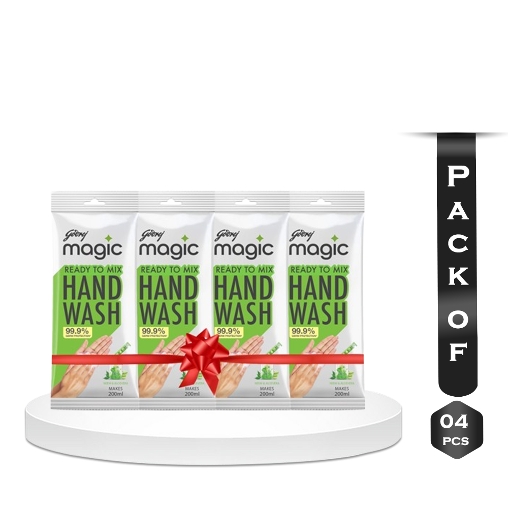 Pack of 4 Pcs Godrej Magic Handwash Neem Aloe Vera Refill Pack - 36gm