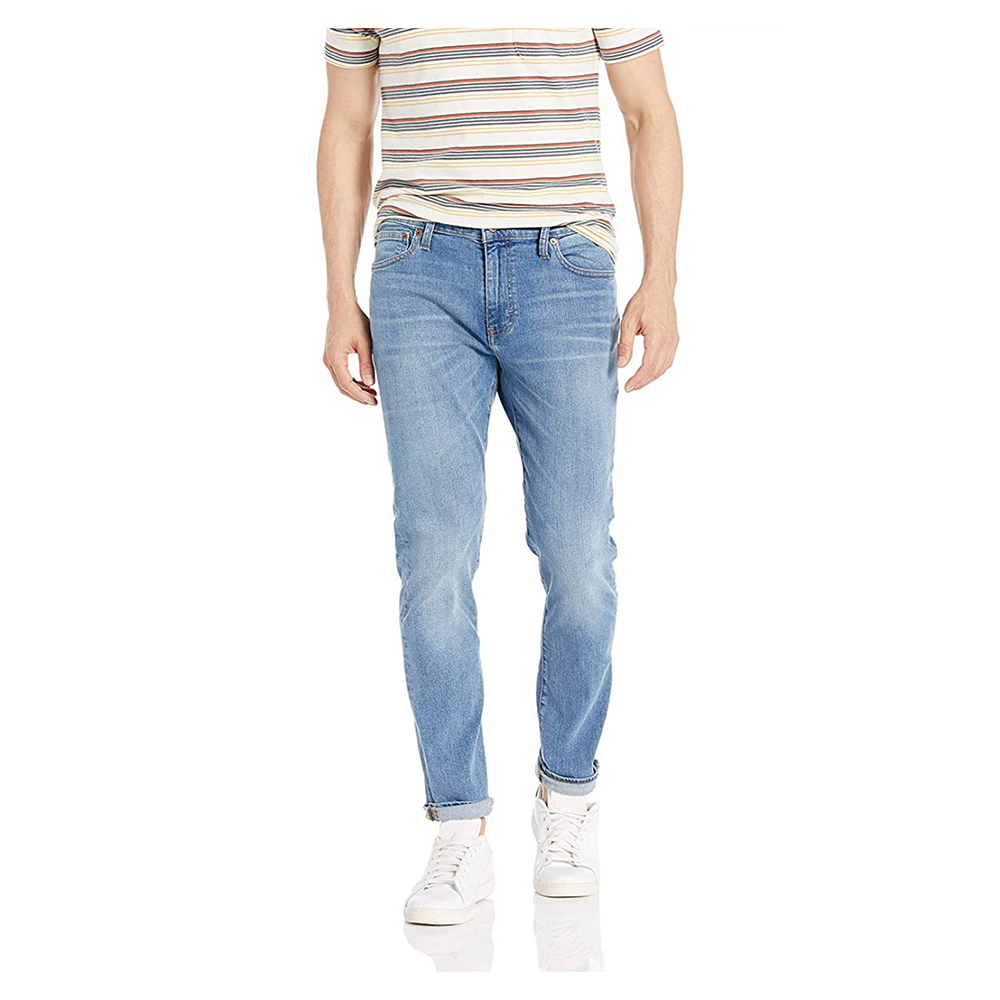 Cotton Semi Stretch Denim Jeans Pant For Men - Light Blue - NZ-13081