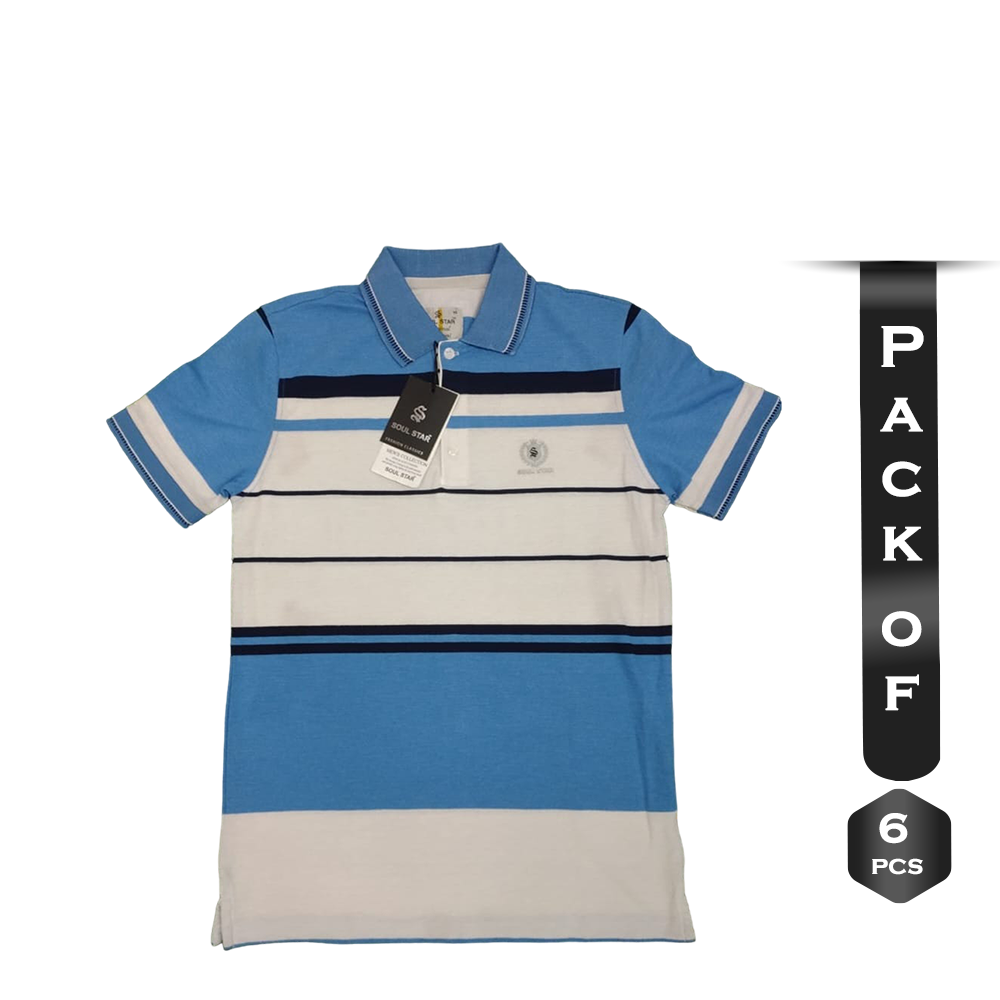 Pack Of 6 Pcs Cotton Polo For Men - Multicolor